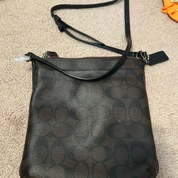 Coach Black and Brown Signature Crossbody Bag - Picture 2 of 4
